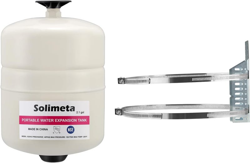 Solimeta 2.1 Gallon Potable Water Expansion Tank With Adjustable Wall Mounting Bracket - Image 1